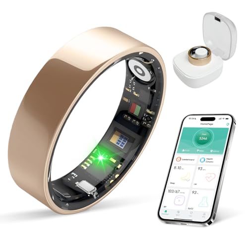 BIEMHA Smart Ring with Sleep Monitoring, 10-Day Battery Life, Stress/Heart Rate/Women's Health Tracker,No APP Subscriptio...