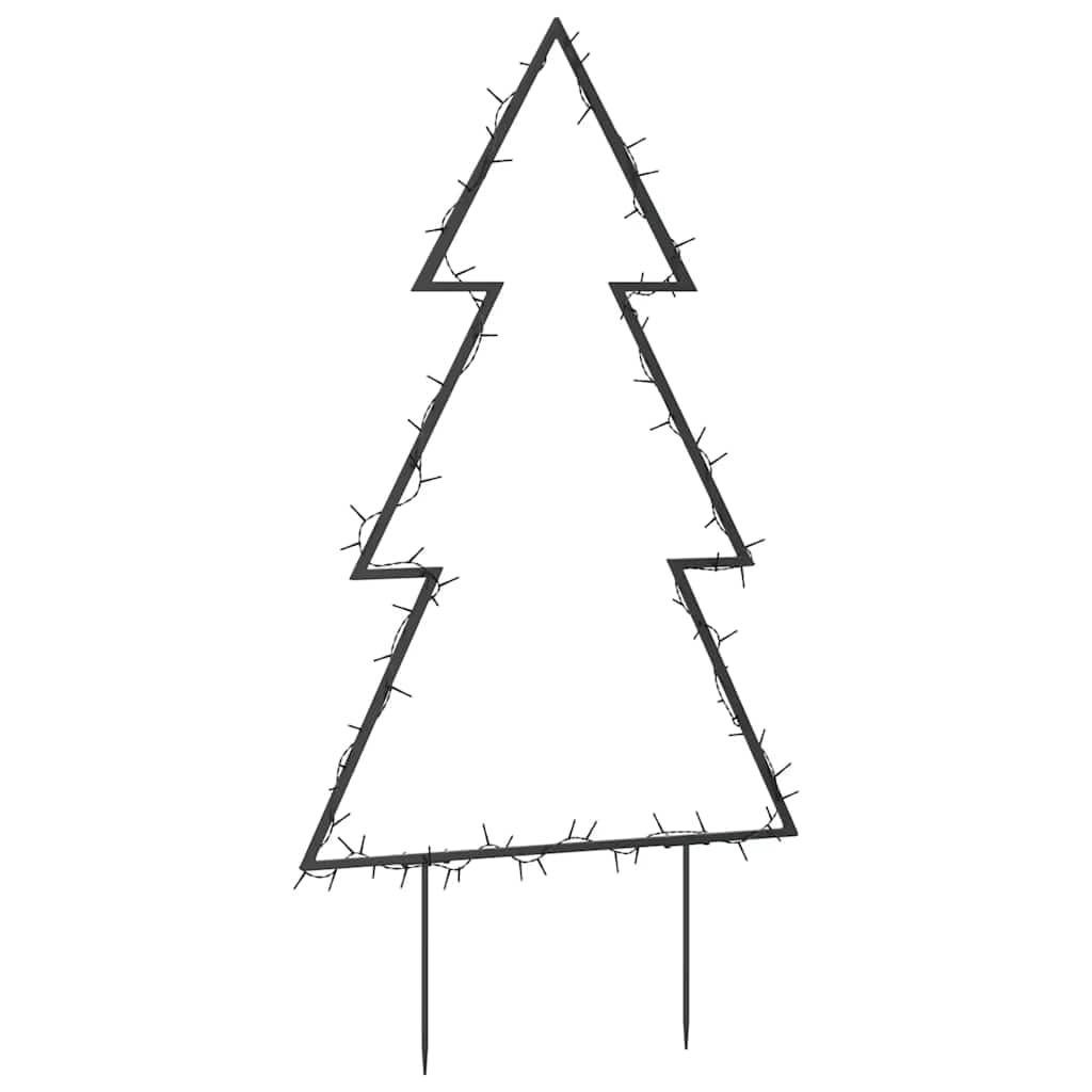 vidaXL Christmas Light Decoration with Spikes, 80 LEDs, 23.6in Warm White, Black Iron, Model 357719