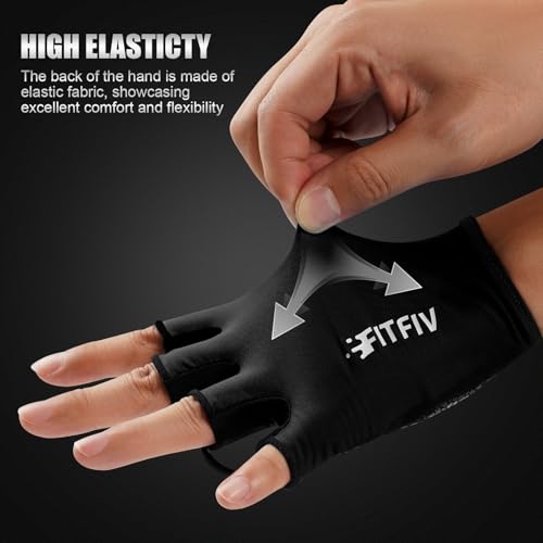 FITFIV Cycling Gloves for Men Women, Half-Finger for Bike, Gym, Weight Lifting, Workout, Riding, Outdoor Sports