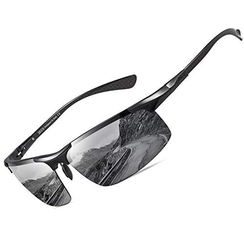 DUCO Mens Sunglasses Polarized Sports Fishing Running Driving Carbon Fiber Sunglasses for Men UV400 Protection DC8277