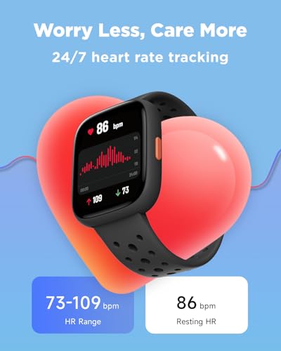 BIGGERFIVE Smart Watch for Kids, 1.8" Fitness Tracker Watch Pedometer, Heart Rate, Sleep Monitor, IP68 Waterproof, Calorie...