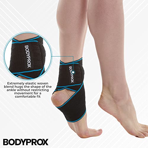 Bodyprox Ankle Support Brace 2 Pack, Adjustable Compression Ankle Braces for Sports Protection, One Size Fits Most for Men...