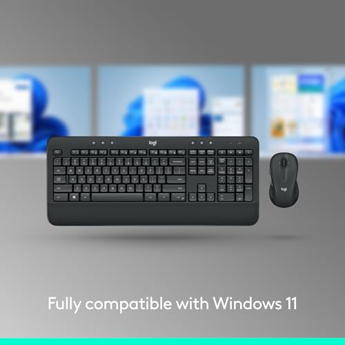 Logitech MK540 Advanced Wireless Keyboard and Mouse Combo for Windows, 2.4 GHz Unifying USB-Receiver, Multimedia Hotkeys, ...