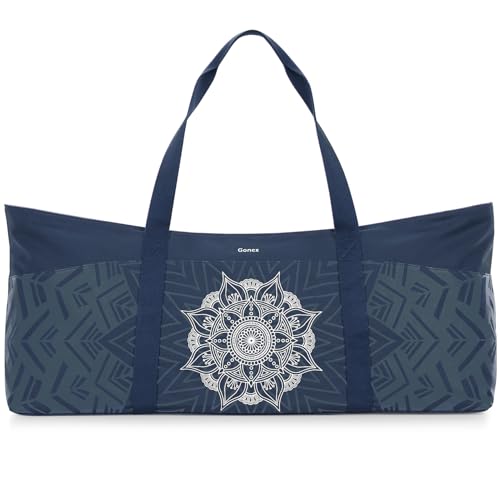 Gonex Yoga Mat Bag, Extra Large Canvas Gym Bag with Waterproof Pocket Metal Zipper, Fits Mat & Blocks, Stylish Yoga Mat Ca...