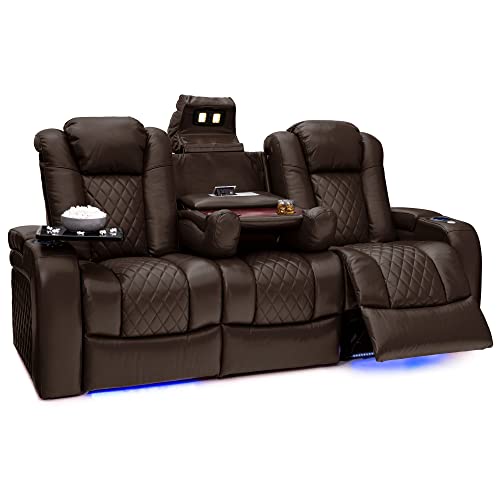 Seatcraft Euphoria Heat & Massage Sofa, Living Room, Powered Headrest, Powered Lumbar, Italian Leather, Powered Recline, B...
