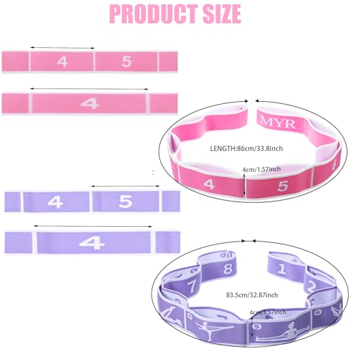 2 Pcs Kids Stretch Bands, 8 Loop Adjustable Dance Stretching Straps Practical Reusable Ballet Foot Stretcher for Children ...
