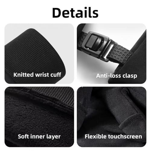 POONWEI Touch Screen Winter Gloves Waterproof Windproof Thermal for Running Cycling Driving Hiking for Men Women