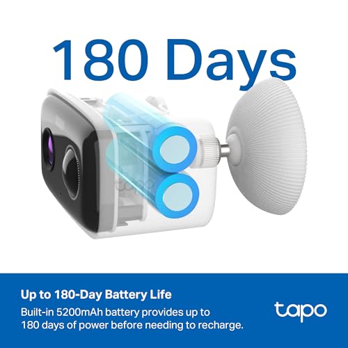Tapo 1080p Outdoor Wireless Security Camera - Up to 180-Day Battery, Person Detection, Color Night Vision, Subscription-Fr...