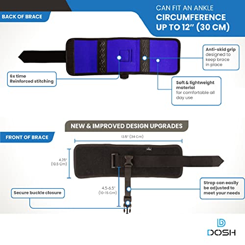 Dosh AFO Foot Drop Brace - Drop Foot Brace for Walking - AFO - Unisex (Black)
