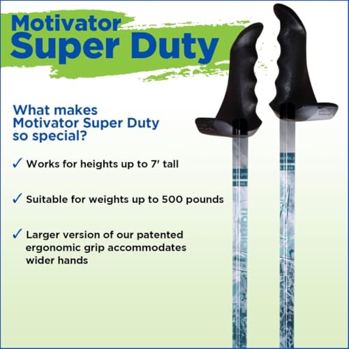 York Nordic Big and Tall Motivator Walking Poles for Balance and Rehab - 2 Pieces - Strong Push Button Locks, Detachable R...