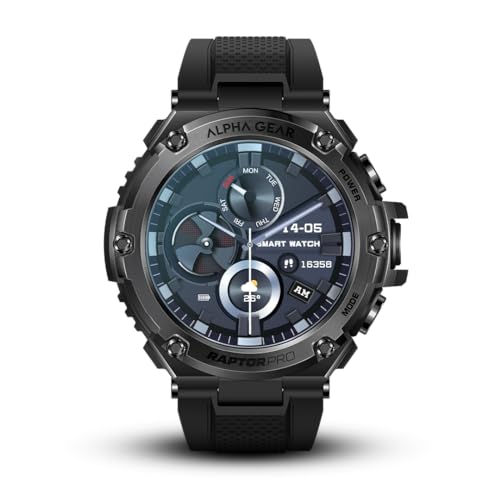 ALPHAGEAR Raptor PRO Smartwatch for iPhone & Android, Rugged Smart Watch (Answer/Make Call), Wellness Tracker with 1.58" A...