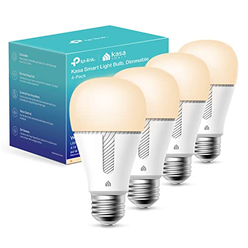 Kasa Smart Light Bulbs that works with Alexa and Google Home, Dimmable Smart LED Bulb, A19, 9W, 800Lumens, Soft White(2700...
