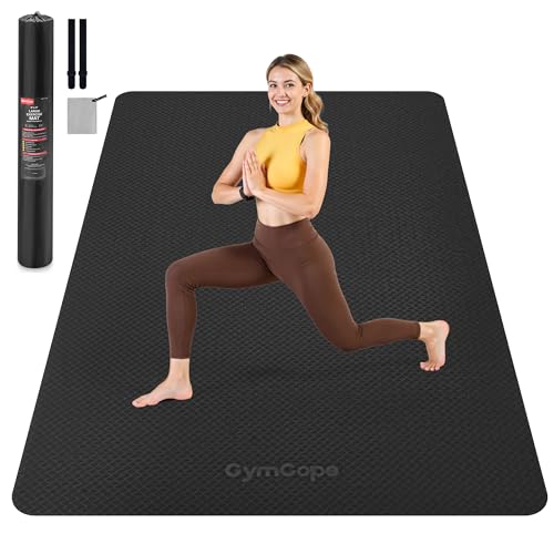 Extra Large Yoga Mat – 72"x48" or 78"x57", 1/4"–1/2" Thick Mat for Women & Men, TPE Non-Slip Pilates Mat for Home Gym, Yog...