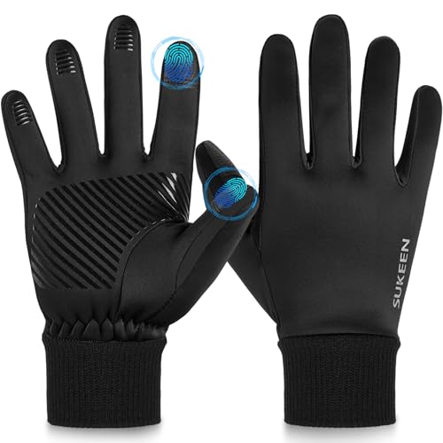 Sukeen Winter Gloves Men Women Touchscreen Anti-Slip Sports Gloves Lightweight Cold Weather Warm Gloves for Running, Cycling