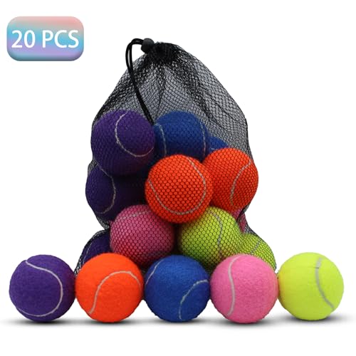 SHYUJAJIE Tennis Balls, 20 Pack Training Tennis Balls,High Elasticity Practice Tennis for Beginner, Exercise Playing Balls...