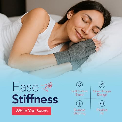 Doctor Developed Compression Gloves for Women and Men, Open-Finger Arthritis Gloves, Typing Gloves, Arthritis & Carpal Tunnel