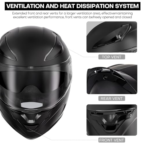 Bluetooth Motorcycle Helmet, Full Face Flip Up Modular Motorcycle Helmet with Bluetooth intercom headsets, DOT Approved Du...