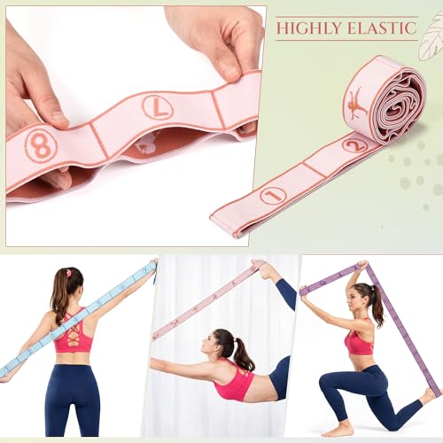 Teyva Daily 3 Pcs Stretch Strap with Loops Elastic Yoga Stretching Strap Multi Loop Stretch Bands for Exercise Therapy, Pi...