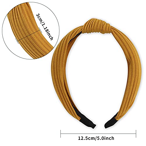 Fishinsea 10 Pack Knotted Wide Headbands for Women Cute Fashion Head Wrap in Solid Color Non-slip Hair Accessories for Dai...