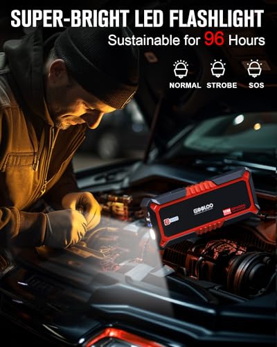 GOOLOO GP4000 4000A Peak Car Battery Jump Starter, Portable Battery Booster for Up to All Gas or 10L Diesel Engine, SuperS...