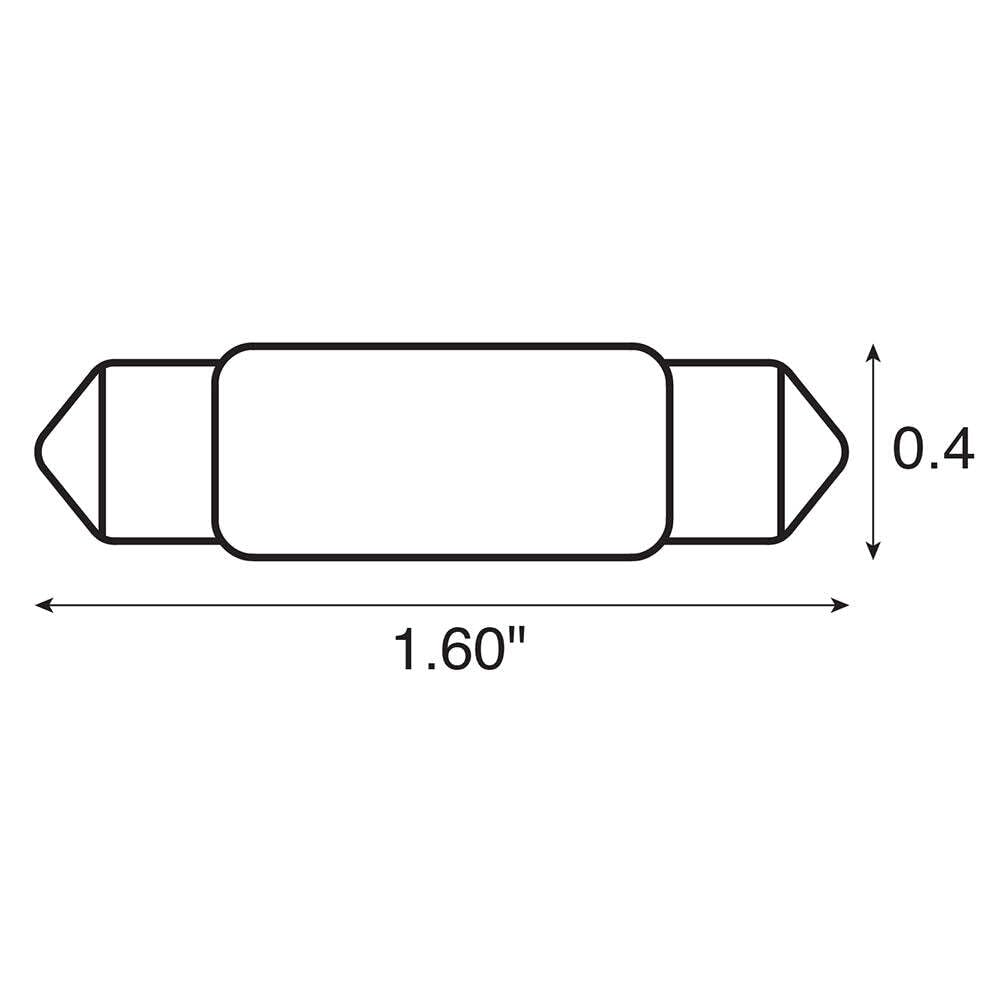 Ancor 522112 Marine Grade Electrical Light Bulb (Festoon End Cap  12-Volt  15-Watt  .97-Amp  Clear  2-Pack)
