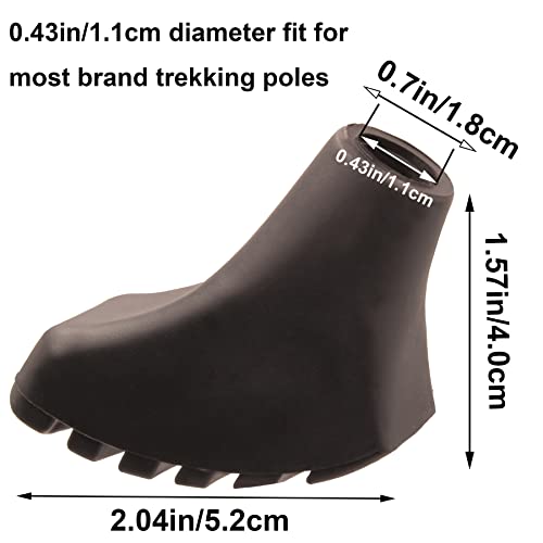 Trekking Poles Tips Set - Pack of 6 to 8 Replacement Rubber Trek Cane Tips Protectors Fit Most Walking Hiking Sticks - 11 ...