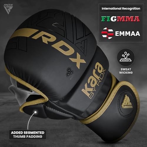 RDX MMA Gloves Sparring Grappling, Hybrid Open Palm Martial Arts Mitts Men Women, Maya Hide Leather Wrist Support, Cage Fi...