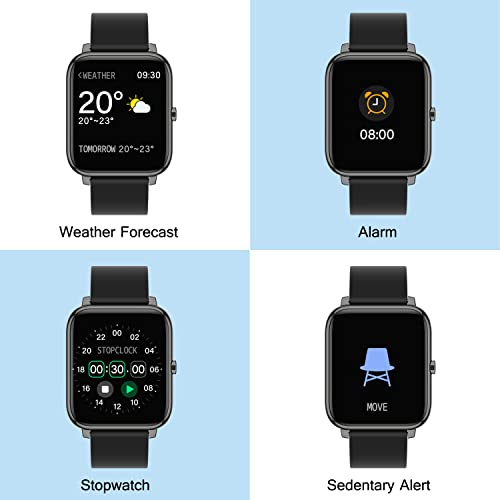 Popglory Smart Watch, Smartwatch with Blood Pressure, Blood Oxygen Monitor, Fitness Tracker with Heart Rate Monitor, Full ...