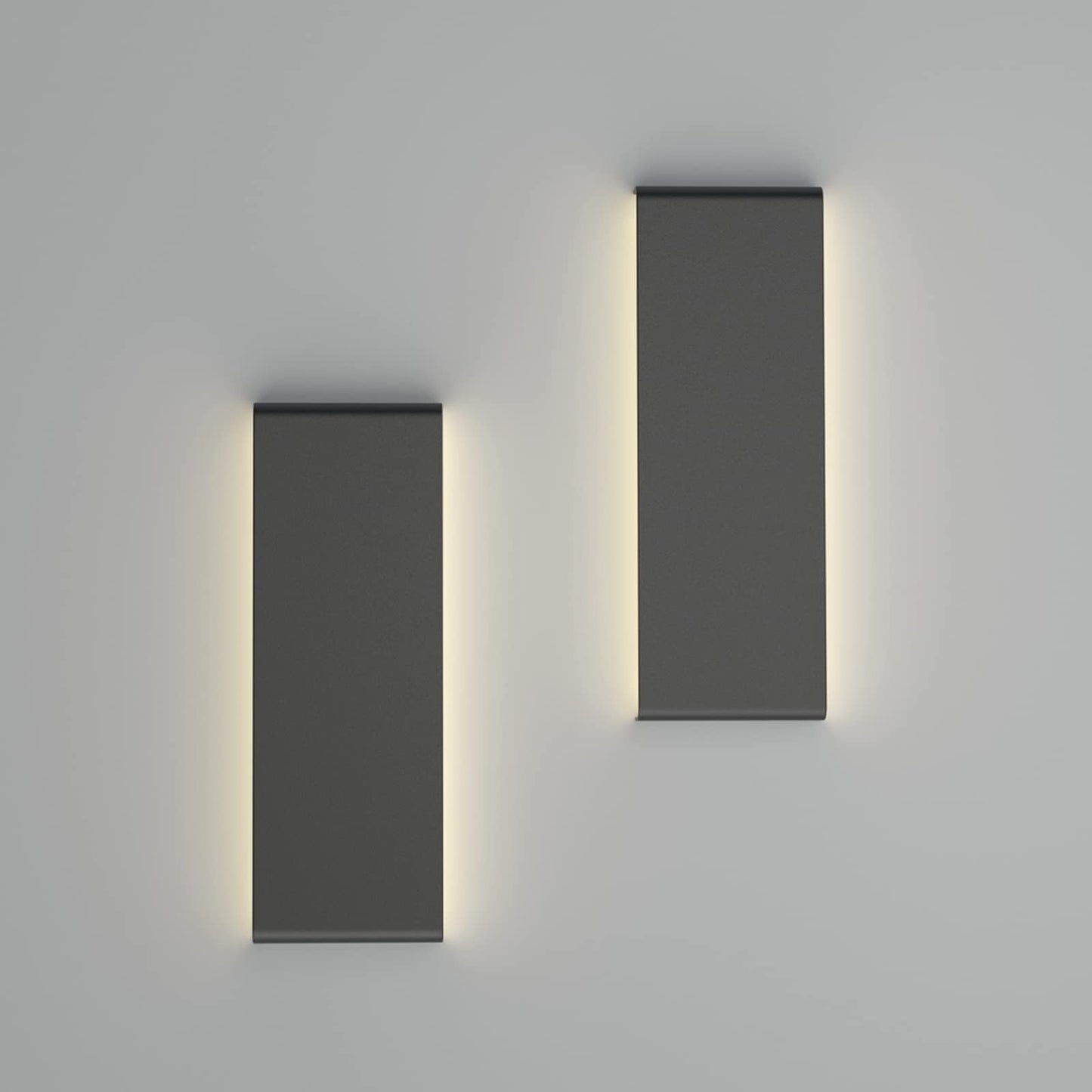 Ralbay LED Wall Sconce 2-Pack, 15.7in Matte Black, Aluminum, 14W Warm White Light 3000K, Model 086291023232