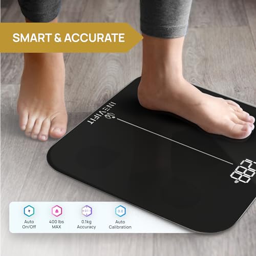 INEVIFIT Smart Premium Bathroom Scale, Highly Accurate Bluetooth Digital Bathroom Body Weight Scale, Precisely Measures We...