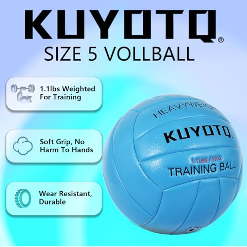 1.1lbs/500g Weighted Heavy Volleyball For Setters Serve Trainer Setter Weighted Volleyball Training Equipment Size 5 Thick...
