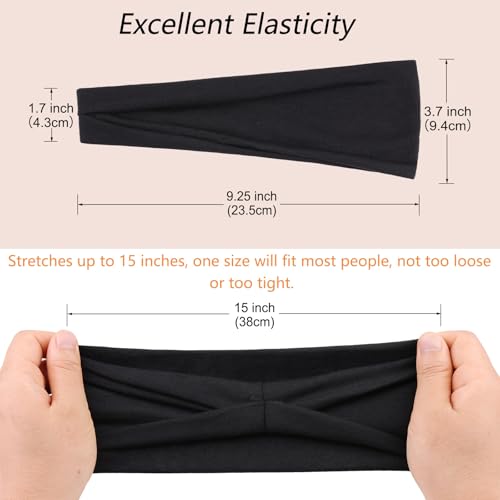 RuiYok Black Headbands for Women 6PCS,Non Slip Head Bands Hair Accessories for Securing Hair,Elastic Hairbands for Yoga Wo...