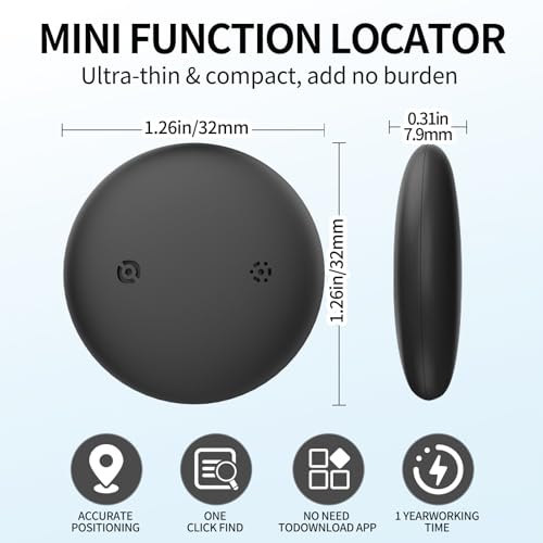 ITHUGE Apple Find My Tracker 4-Pack - Premium AirTag Alternative, Smart Bluetooth Item Finder for Keys, Wallets, Luggage |...