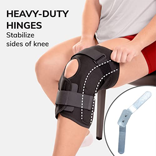 BraceAbility Obesity Hinged Knee Brace - Overweight to Plus Size Wrap Around Support for Womens and Mens Arthritis Treatme...