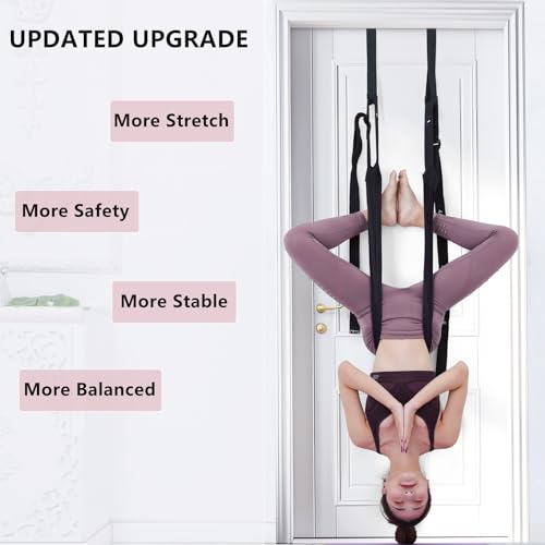 Yoga Stretching Strap, Leg Waist Back Bend Auxiliary Yoga Stretch Band, Upgraded Version with Door Anchor 2 Resistance Rop...