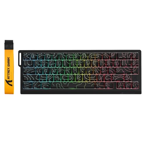 ATTACK SHARK X68 PRO HE Wireless Rapid Trigger Gaming Keyboard with Adjustable Actuation,8K Polling Rate,Hall Effect Magne...