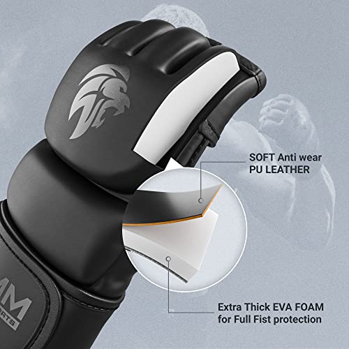 WAMM Sports MMA Gloves - for Men & Women - MAXForce EVE Anti-Injury Shock Absorb Boxing Gloves Kickboxing Gloves - Half Fi...