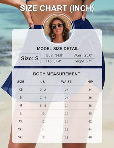 Blooming Jelly Womens High Waisted Swim Skirt Tummy Control Mesh Tie Knot Bathing Suit Bottom Mini Trendy Cute Swimsuit Skirt