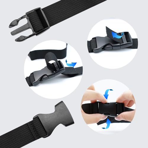 S SYDIEN 5Pcs Black Nylon Strap 1" x 47" (3.9ft) Buckle Straps with Quick Release Adjustable Straps with Buckles, Tie Down...