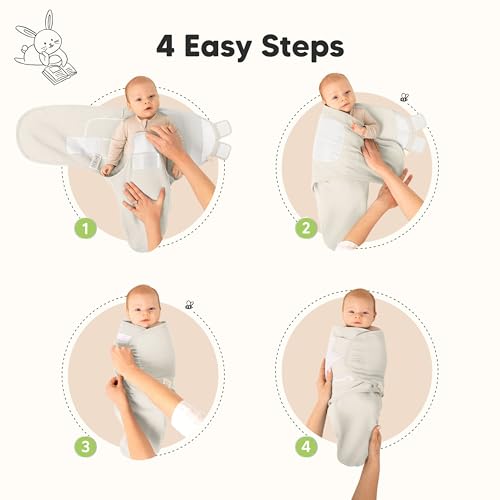 3-Pack Organic Swaddles for Newborns, Baby Sleep Sacks 0-3 Months - Baby Swaddle Wrap, Newborn Wearable Blanket, Infant Sl...