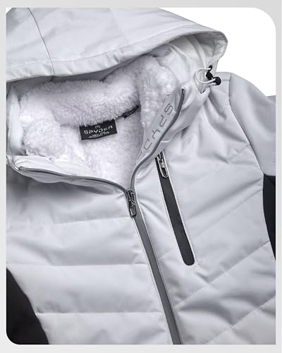 Spyder Womens Ski Jacket - Faux Fur Lined Insulated 3 in 1 Puffer Jacket - Reversible Quilted Winter Coats for Women