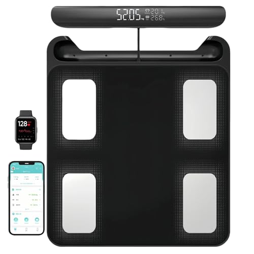 Body Fat Scale with Handles, 8-Electrode Smart Body Composition Scale for Home Use, Segmental Body Analysis, Sync with App...