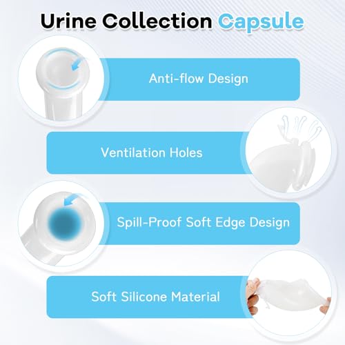 Wearable Urine Collector Set for Men with Silicone Urine Catching Cup Fixed Pants 1.2M Tube and 2 Urine Bags 1000ml Day Us...