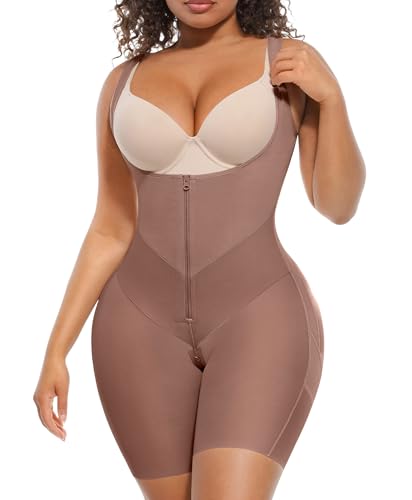 FeelinGirl Fajas Colombianas Moldeadoras Butt Lifting Shapewear Tummy Control Postpartum Faja Body Shaper with Zipper Crotch