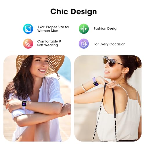 Pautios Smart Watch No App/Phone Required,42mm Smartwatch for Women Men,Fitness Tracker Watch with Heart Rate Monitor, Sle...