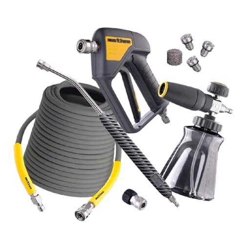 Active Pressure Washer Accessory Bundle, Adaptable for All Electric & Gas Pressure washers w/ M22-14mm Connections. Swivel...