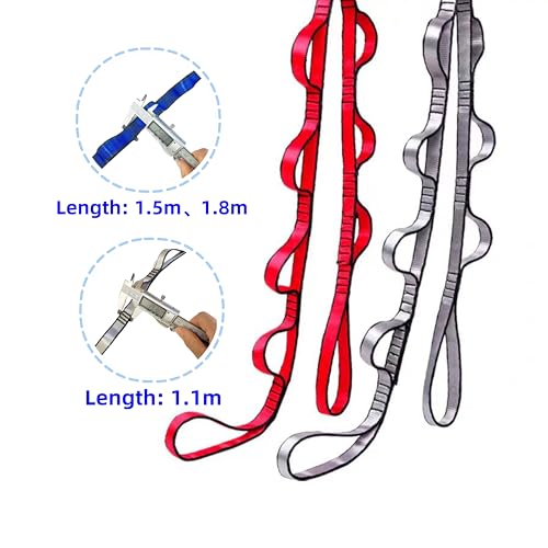 2pcs safety daisy chain, multi-ring adjustable nylon strap rope yoga pilates stretch band