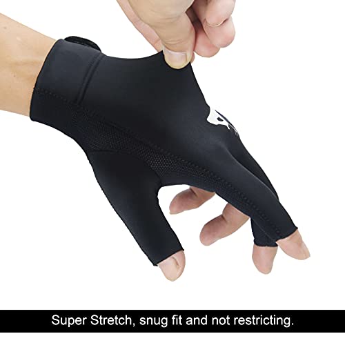 Roaming Quick-Dry Breathable Billiard Pool Gloves, Shooters Snooker Cue Sport Glove for Left or Right Hand Option
