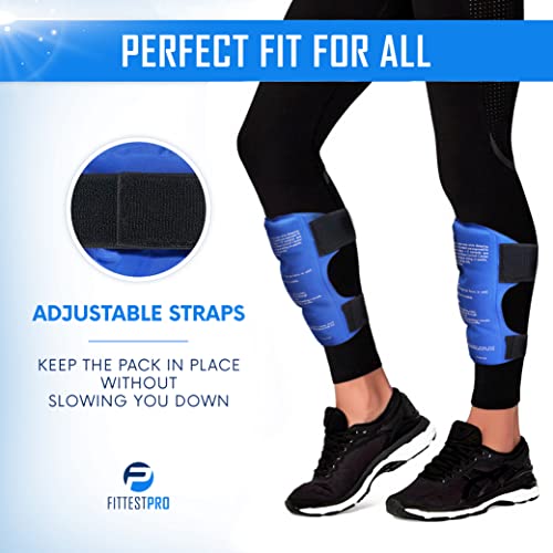 Shin Splint Ice Packs, HSA and FSA Eligible Reusable Hot and Cold Therapy Wrap | Leg or Calf Pain Relief | Advanced Soft G...