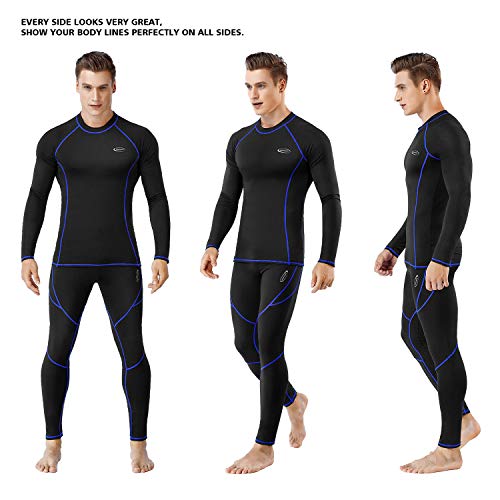 MOBIUSPHY Thermal Underwear for Men Sweatsuits Long Johns Set with Fleece Lined Base Layer Top Bottom